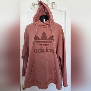 Adidas Originals Raw Pink,Dusty Rose Adicolor Trefoil Oversized Hoodie S Med